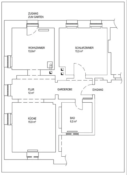 22309 HomeCompany Dresden Möbliert/Furnished 2-Zimmer Souterrain Apartment mit Terrasse in Dresden-Äußere Neustadt max. 2 Personen