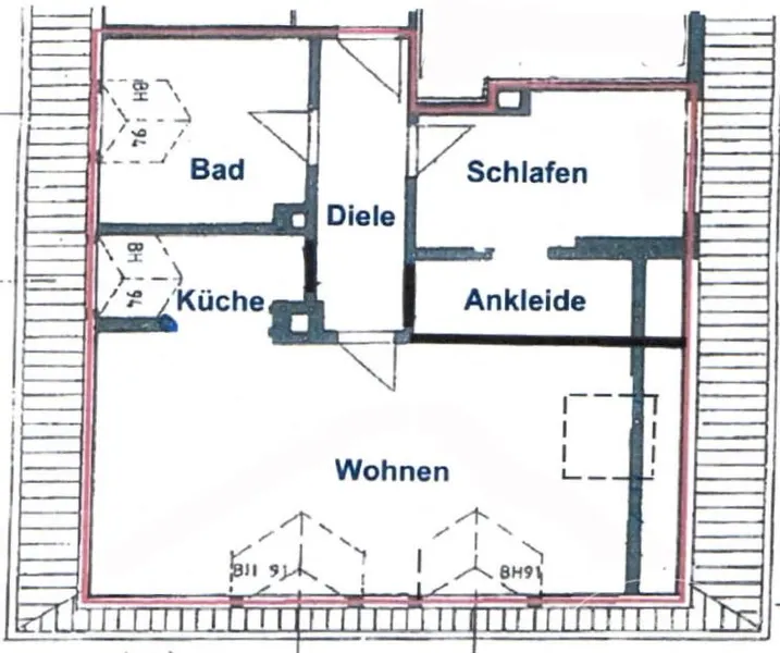 20877 HomeCompany Dresden Möbliert/Furnished 2-Zimmer Dachgeschosswohnung in Dresden-Dölzschen max. 2 Personen