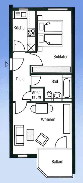 23955 HomeCompany Dresden Möbliert/Furnished 2-Zimmer Apartment mit Balkon in Dresden-Strehlen max. 4 Personen