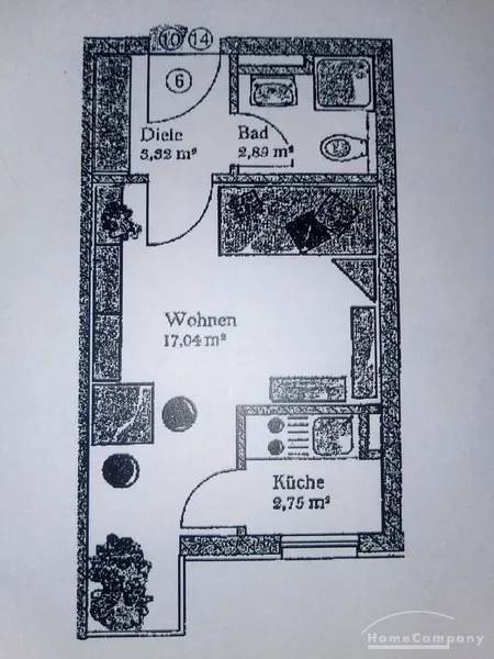 21937 HomeCompany Dresden Möbliert/Furnished Studio Apartment in Dresden-Neustadt max. 2 Personen