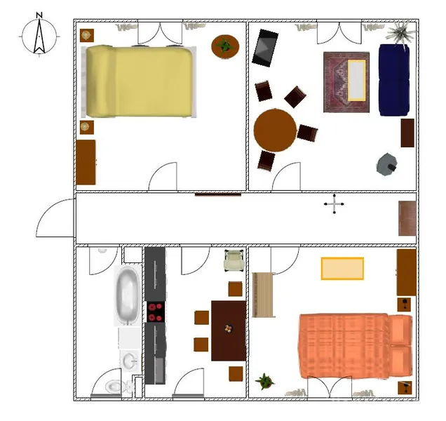 202113L HomeCompany Dresden Möbliert/Furnished 3-Zimmer Wohnung in Dresden-Friedrichstadt max. 4 Personen