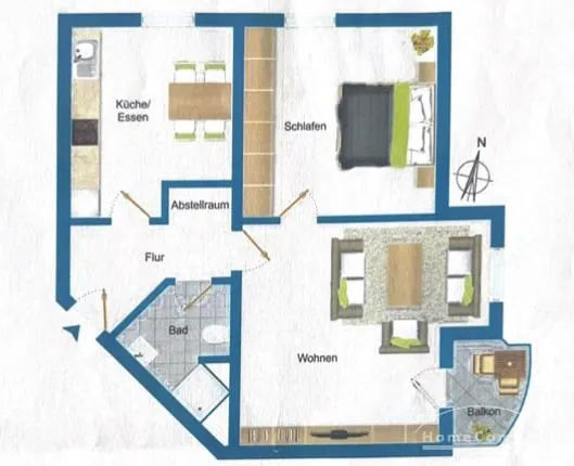 26133 HomeCompany Dresden Möbliert/Furnished 2-Zimmer Apartment mit Balkon Nähe Elbepark! max. 2 Personen