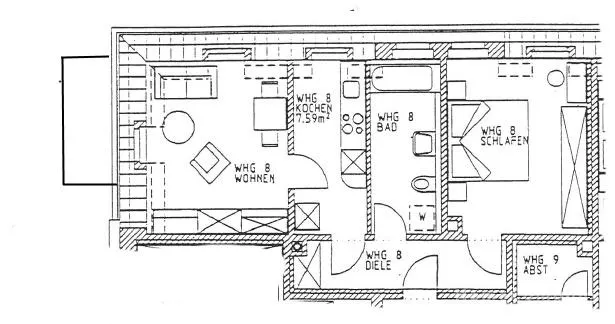 26193 HomeCompany Dresden Möbliert/Furnished  2-Zimmer Apartment mit Balkon in Dresden-Leuben max. 4 Personen
