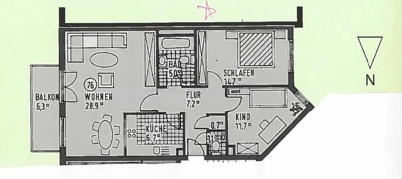 26886 HomeCompany Dresden Möbliert/Furnished 3-Zimmer-Wohnung in Dresden-Johannstadt mit Balkon max. 4 Personen