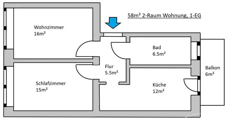 2300244 HomeCompany Dresden Möbliert/Furnished  2-Zimmer Wohnung mit Balkon in Dresden-Pieschen max. 2 Personen