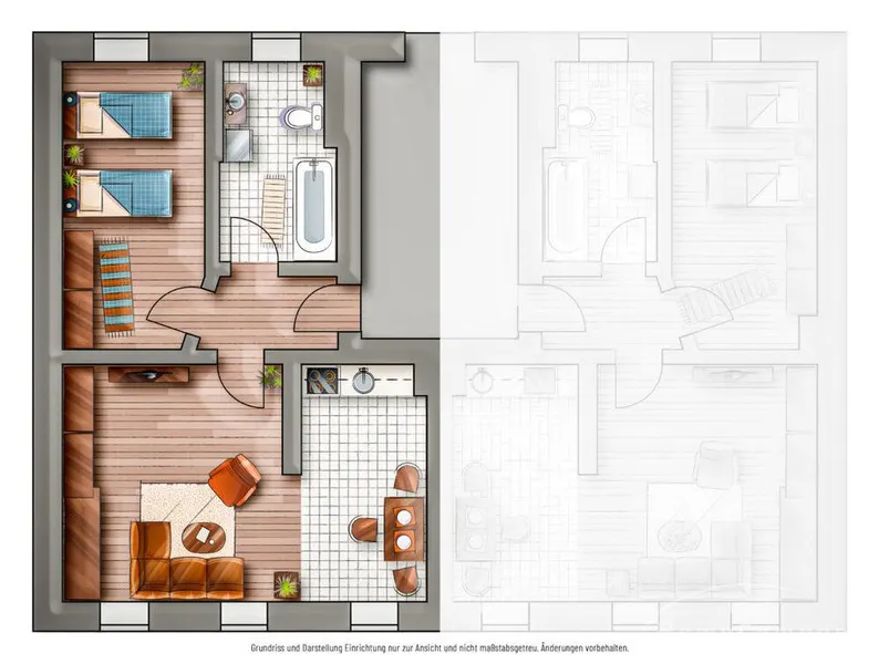 27853 HomeCompany Möbliert/Furnished 2-Zimmer Apartment in Leipzig-Lindenthal max. 3 Personen