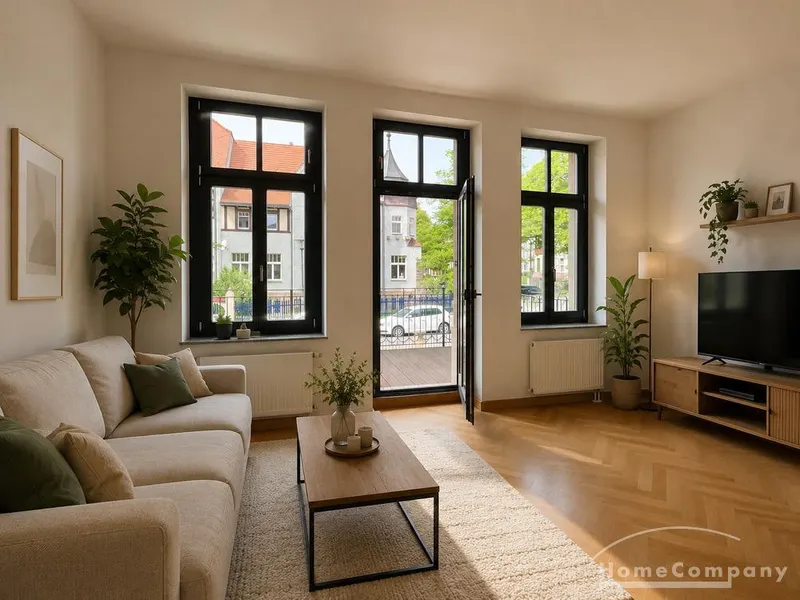 28024 HomeCompany Dresden Möbliert/Furnished 2-Zimmer Apartment  im Herzen der Radeberger Vorstadt mit 2 Balkonen max. 2 Personen