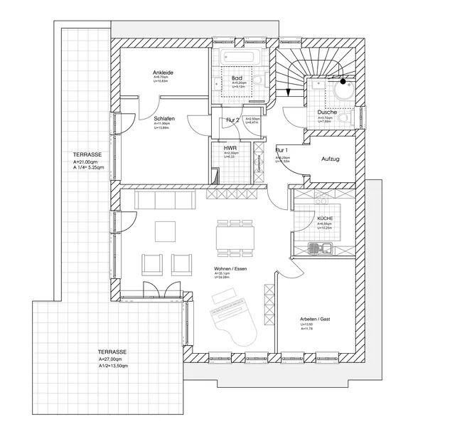 Grundriss Penthouse