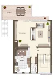 Grundriss Wohnung 1.OG und Dachgeschoss Ebene 1