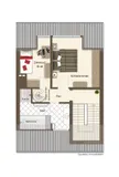 Grundriss Wohnung 1.OG und Dachgeschoss Ebene 2