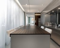 Luxury stainless steel kitchen of the Pool Penthouse Berlin-Tiergarten