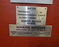 1000kg Lastenaufzug