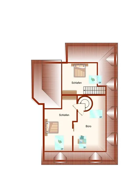 Grundriss Spitzboden re. / Anbau