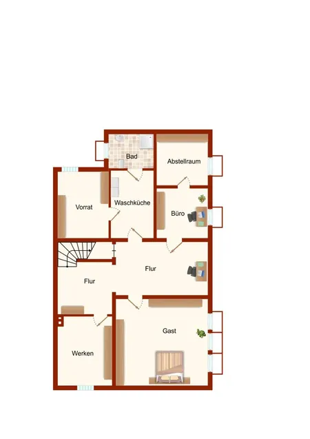 Grundriss KG zur EG-Whg. / Anbau