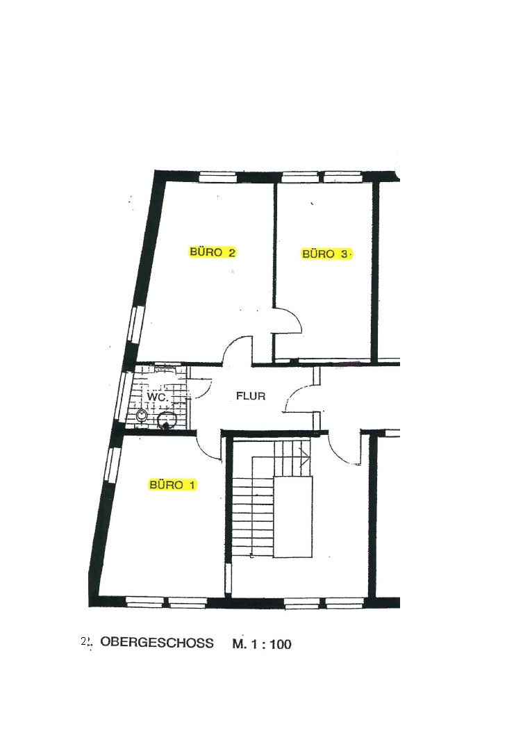 Grundriss Büro 2. OG links