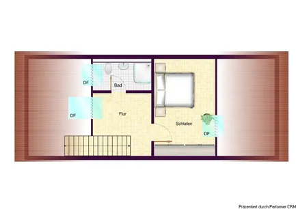 Grundriss Spitzboden Schlafbereich