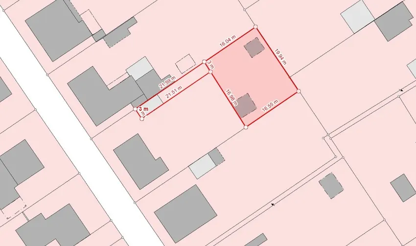 Lageplan mit Längenangaben