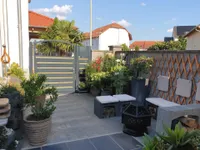 Garten Sitzplatz mit Feuerstelle