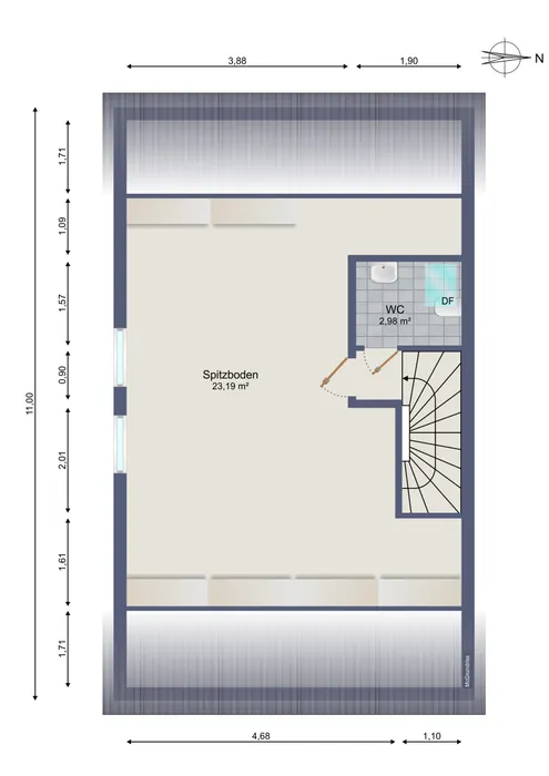 Grundriss Spitzboden