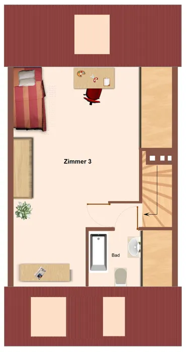 Grundriss Dachgeschoss (Nutzfläche)