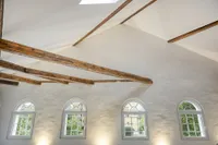 Detailaufnahme der historischen Holzbalken