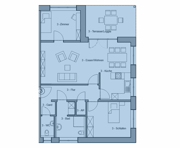 Grundriss Wohnung 3