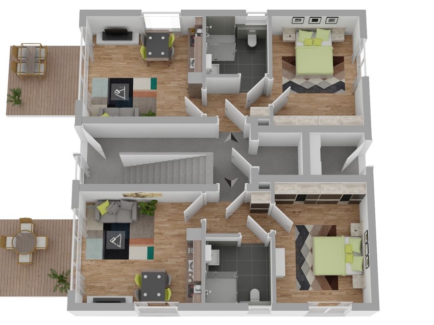 Erdgeschoss Wohnung 1 und 2
