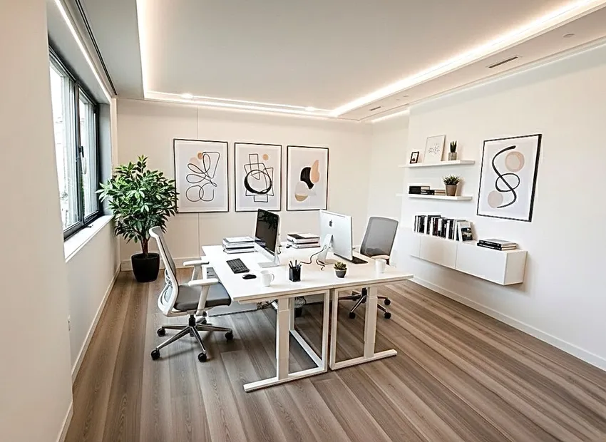 Anbau Büro 3 zum Atrium visualisiert