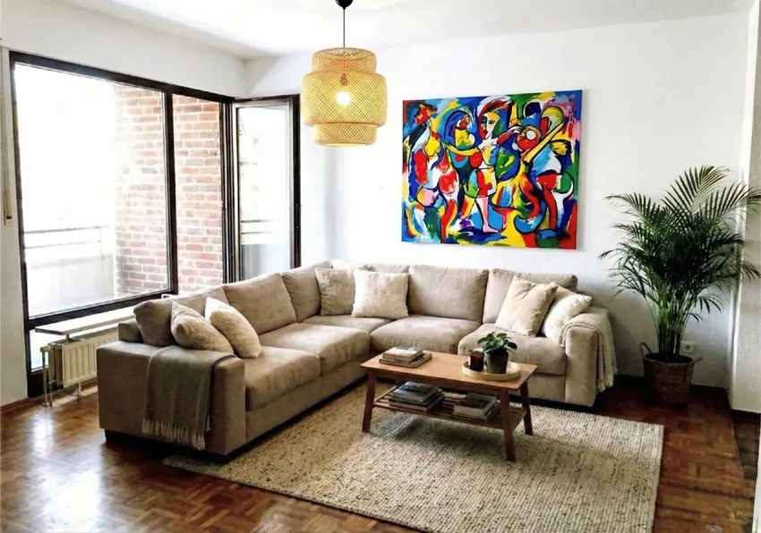 Wohnzimmer und Balkon