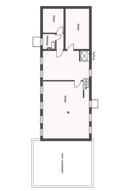 Grundriss Kellergeschoss nicht maßstabsgetreu
