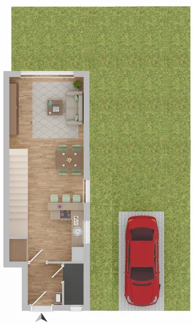 Erdgeschoss visualisiert ohne Gartenhaus u Terrasse