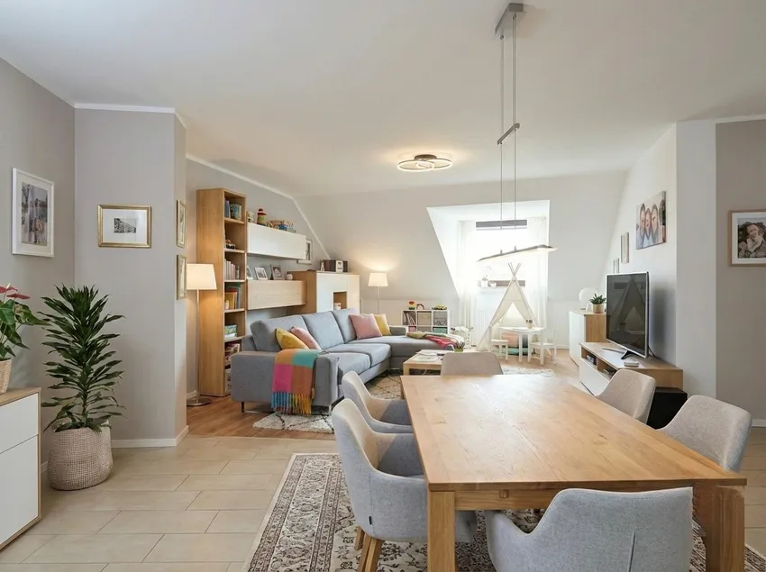 Wohn-Esszimmer visualisiert