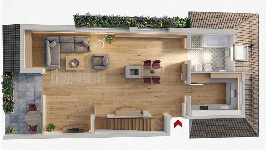 Grundriss Obergeschoss visualisiert