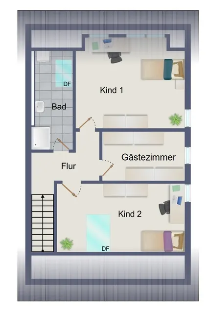 Dachgeschoss Wohnung Grundriss