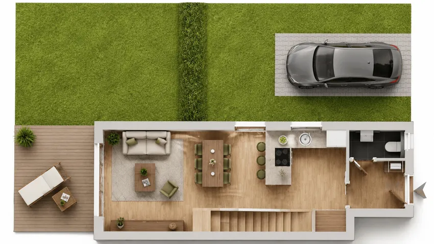 Grundriss EG visualisiert