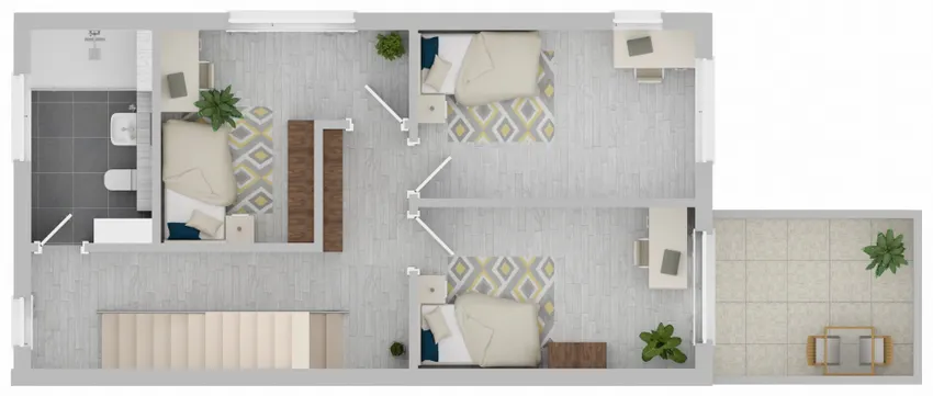 Grundriss Obergeschoss visualisiert