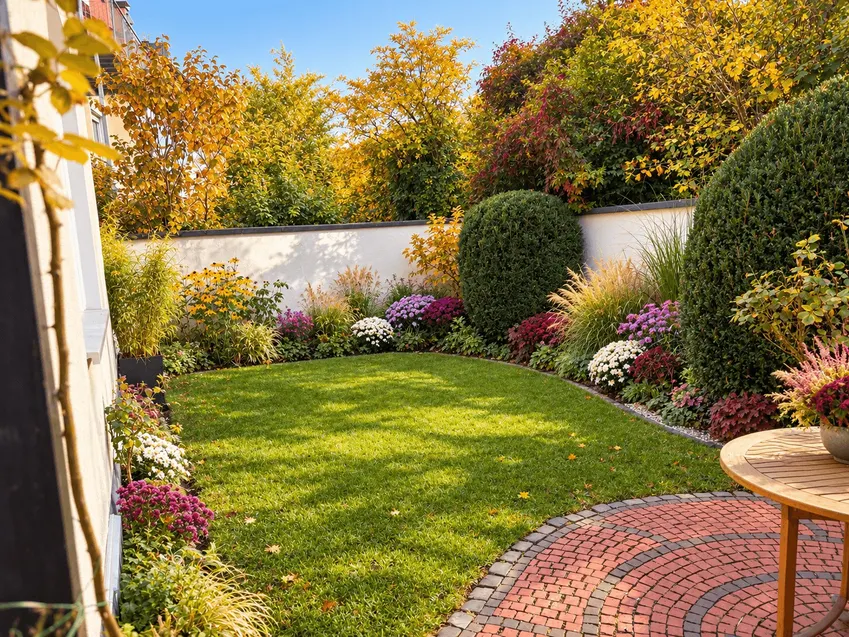 Garten zum Erdgeschoss AI bearbeitet