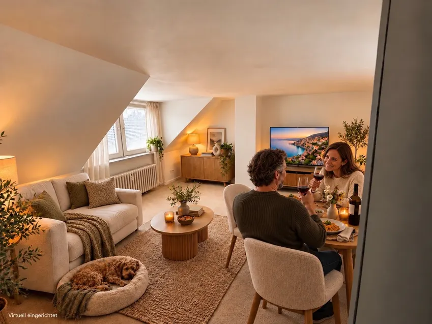 Wohnbereich Dachgeschoss AI visualisiert