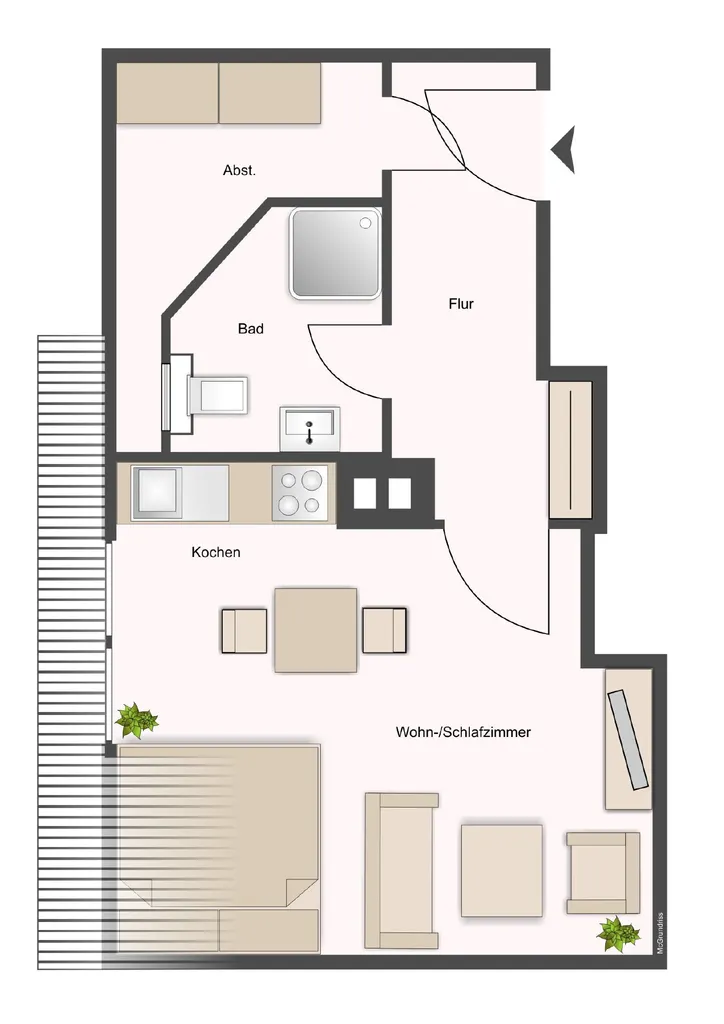 Perfekt für Singles: 1-Zimmer-Apartment mit Abstellraum - Foto 5