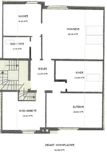 Keller mit 25 m² Nfl. für die EG Whg.