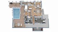 Grundriss Wohnung 2 + Visualisierung