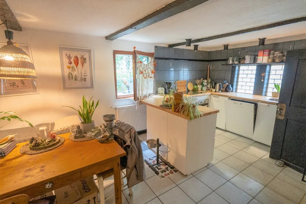 Der offene Küchen-/ Essbereich