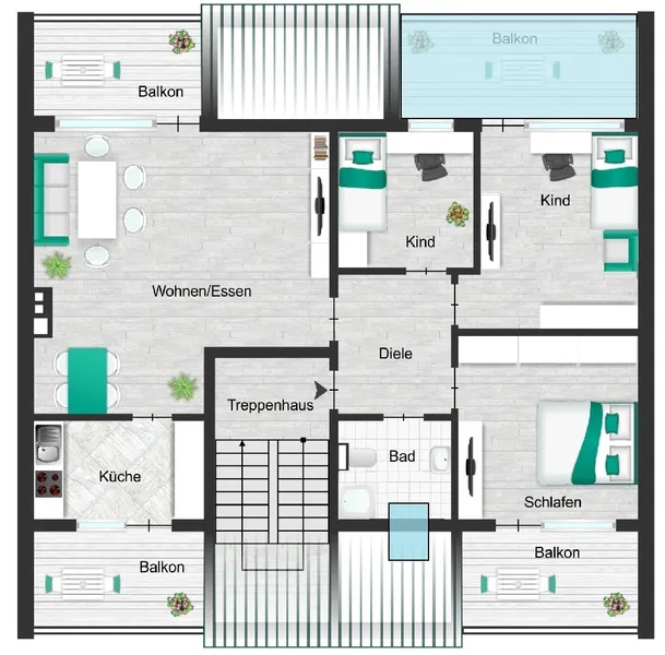Grundriss- 3D- Visualisierung
