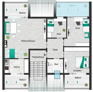 Grundriss- 3D- Visualisierung