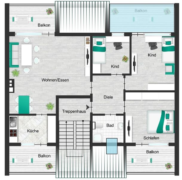 Grundriss- 3D- Visualisierung