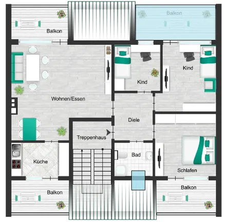 Grundriss- 3D- Visualisierung