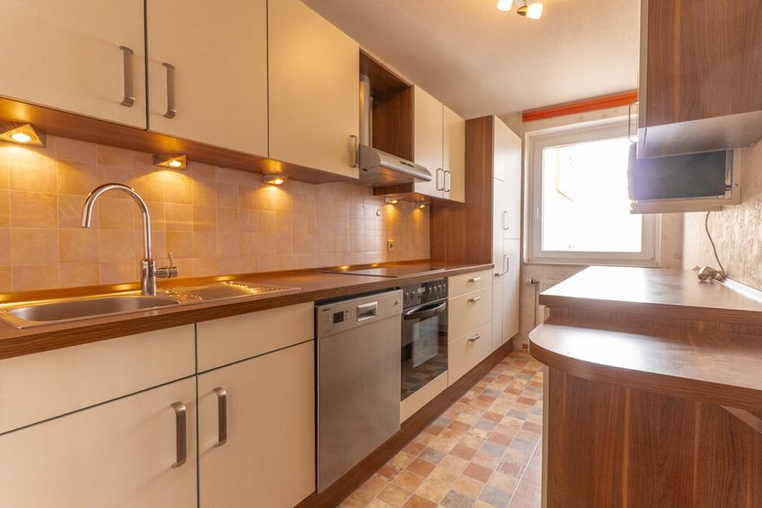 Die vorhandene Einbauküche