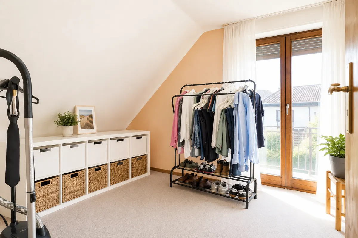 Arbeitszimmer mit Balkonzugang