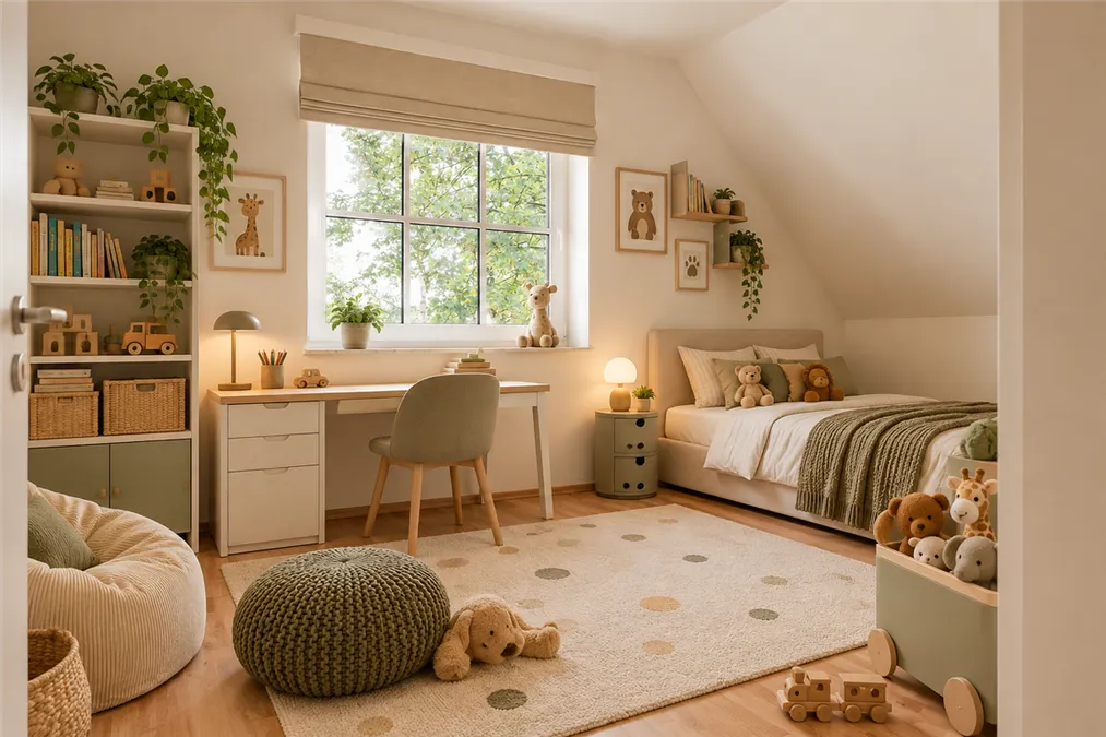 Kinderzimmer möbliert (KI)