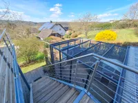 Treppe vom Balkon in den Garten